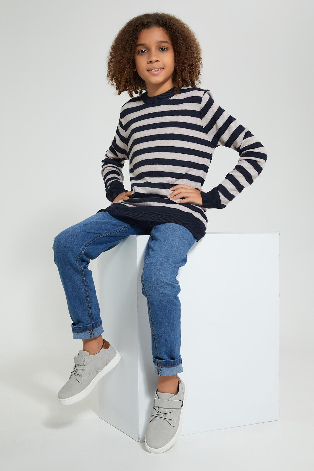 Redtag-Bsr-Table-Stripe-Pullover-Pullovers-Senior-Boys-9 to 14 Years