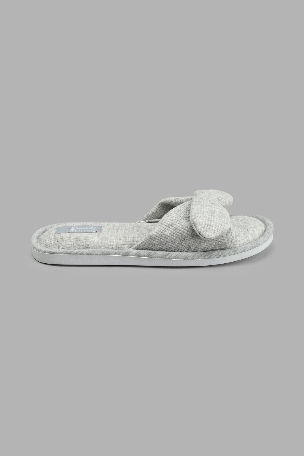 Redtag-Grey-Bow-Trim-Slipper-Colour:Grey,-Filter:Women's-Footwear,-New-In,-New-In-Women-FOO,-Non-Sale,-S22A,-Section:Women,-Women-Slippers-Women's-