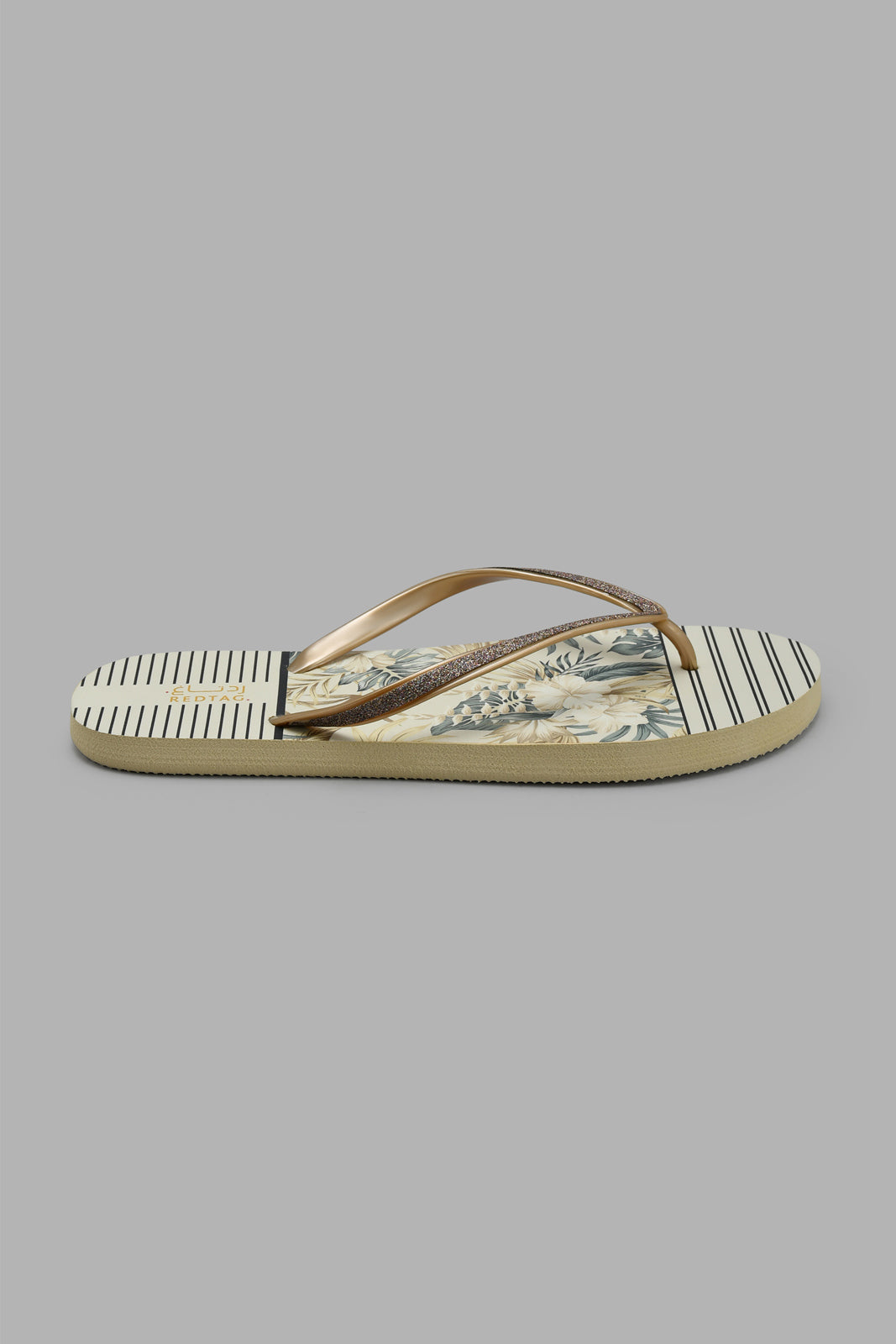 Redtag-Gold-Glitter-Flip-Flop-With-Stripe-Sock-Flip-Flops-Women's-