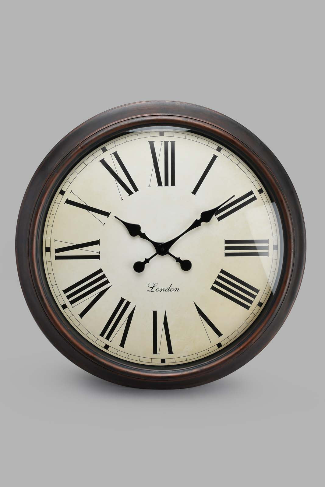 Redtag-Brown-Roman-Wall-Clock-Wall-Clock-Home-Decor-