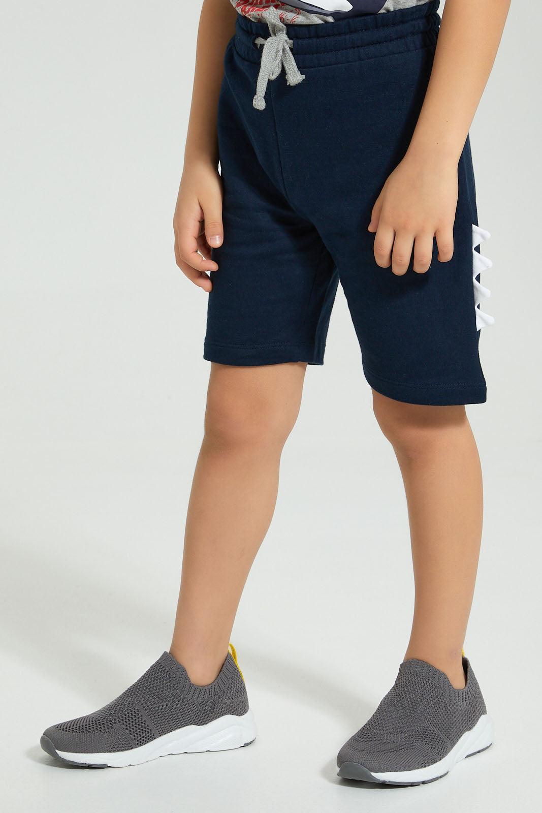 Redtag-Grey-Dino-Applique-Shorts-Set-Boys-Sets,-Colour:Grey,-Filter:Boys-(2-to-8-Yrs),-New-In,-New-In-BOY,-Non-Sale,-S22A,-Section:Kidswear-Boys-2 to 8 Years