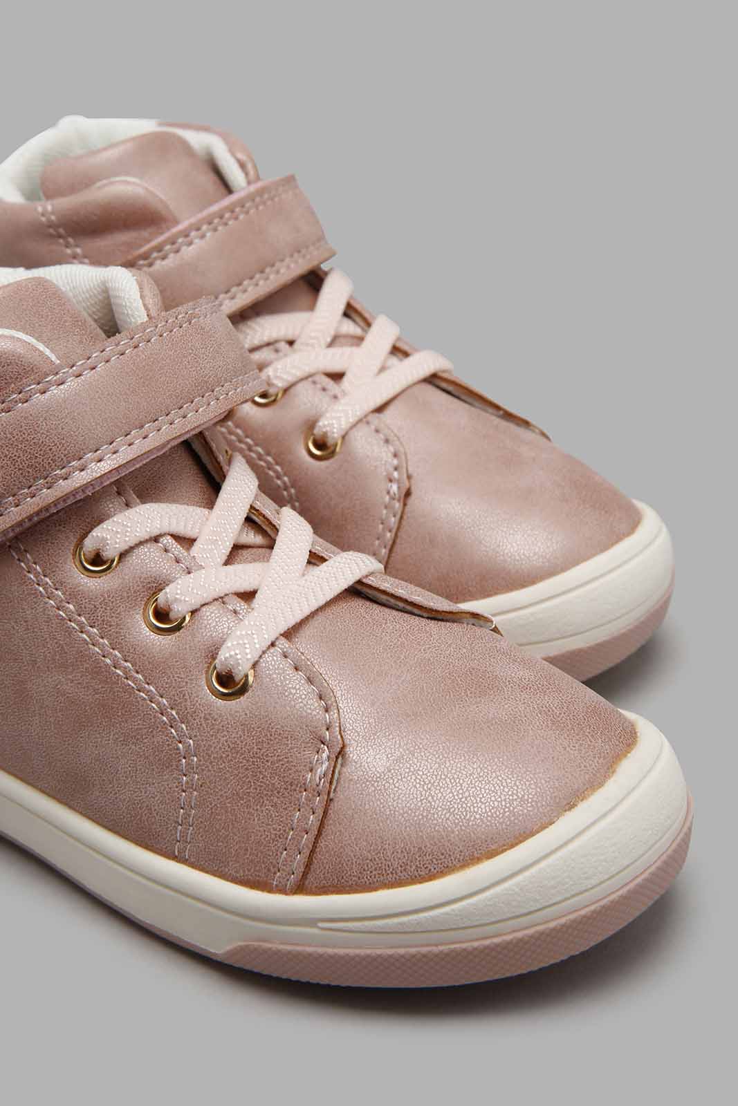 Redtag-Pink-Bird-Trim-High-Top-Sneaker-Colour:pink,-Filter:Girls-Footwear-(1-to-3-Yrs),-ING-Casual-Shoes,-New-In,-New-In-ING-FOO,-Non-Sale,-S22A,-Section:Kidswear-Infant-Girls-1 to 3 Years