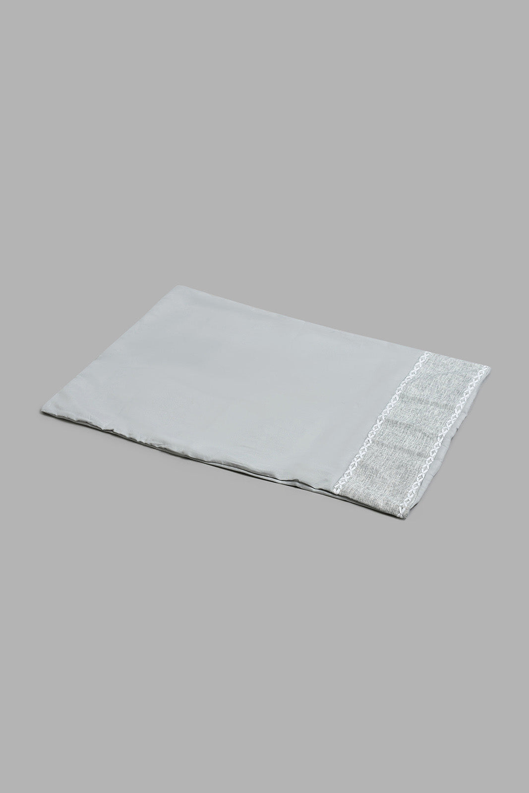 Redtag-Grey-2-Pieces-Duvet-Cover-Set-With-Lace-(Single-Size)-Duvet-Covers-Home-Bedroom-