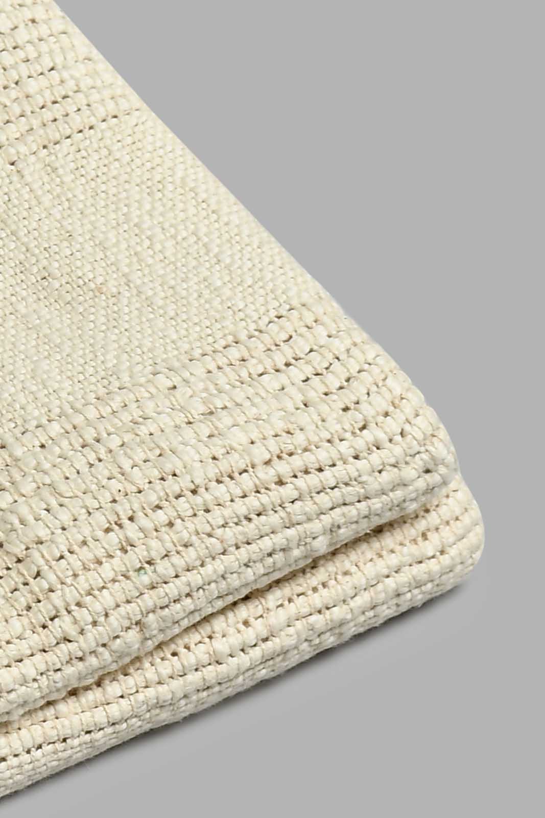 Redtag-Beige-Textured-Net-Stripe-Throw-With-Fringes-BED-PHANTASMAGORIA-3,-Colour:Beige,-Filter:Home-Bedroom,-HMW-BED-Throws,-New-In,-New-In-HMW-BED,-Non-Sale,-S22A,-Section:Homewares-Home-Bedroom-