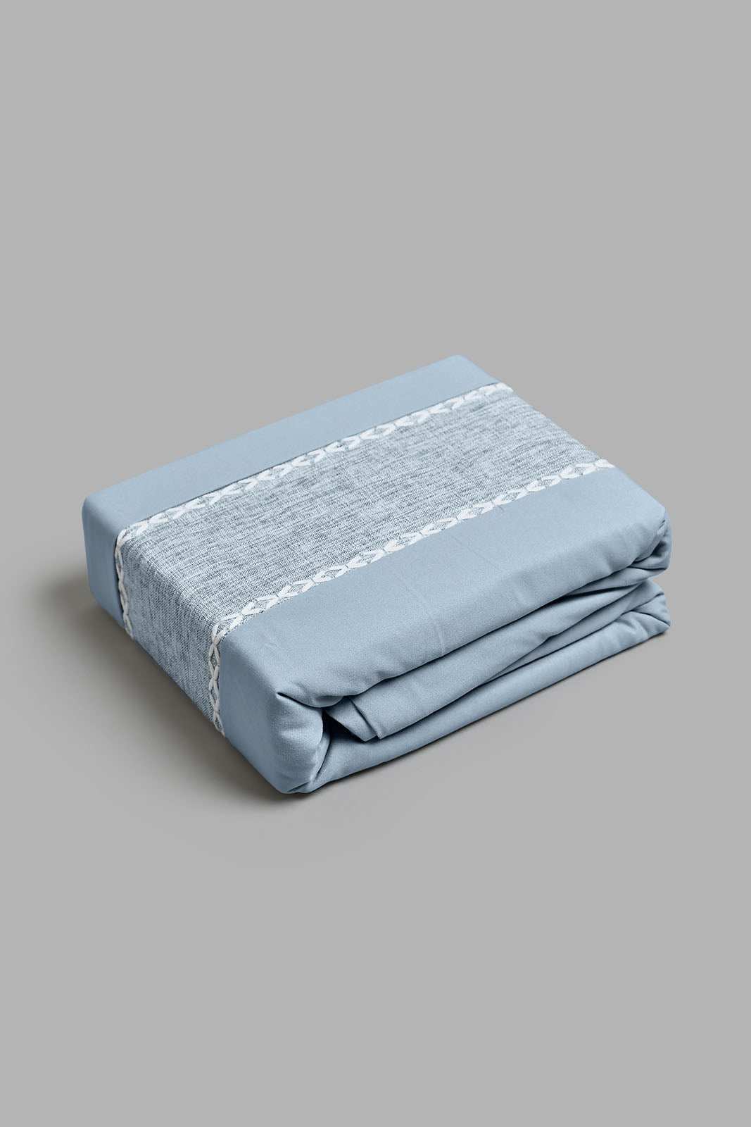Redtag-Blue-3-Pieces-Duvet-Cover-Set-With-Lace-(Double-Size)-Duvet-Covers-Home-Bedroom-