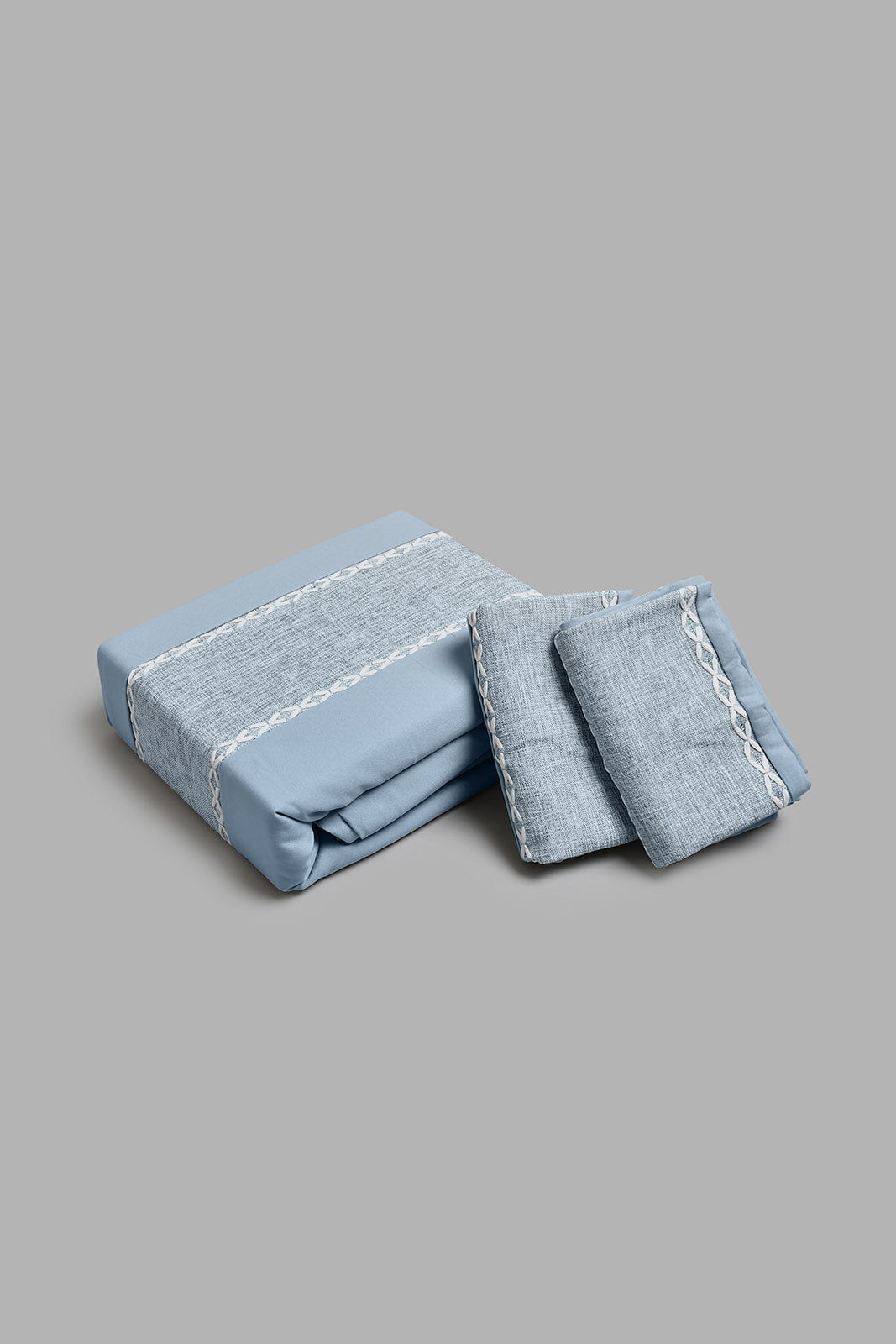Redtag-Blue-3-Pieces-Duvet-Cover-Set-With-Lace(King-Size)-Duvet-Covers-Home-Bedroom-
