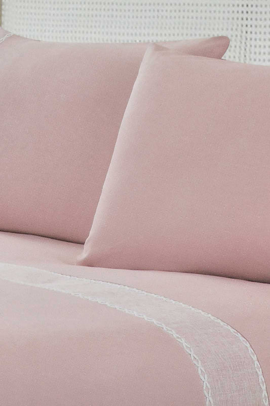 Redtag-Pink-3-Pieces-Duvet-Cover-Set-With-Lace(King-Size)-Duvet-Covers-Home-Bedroom-