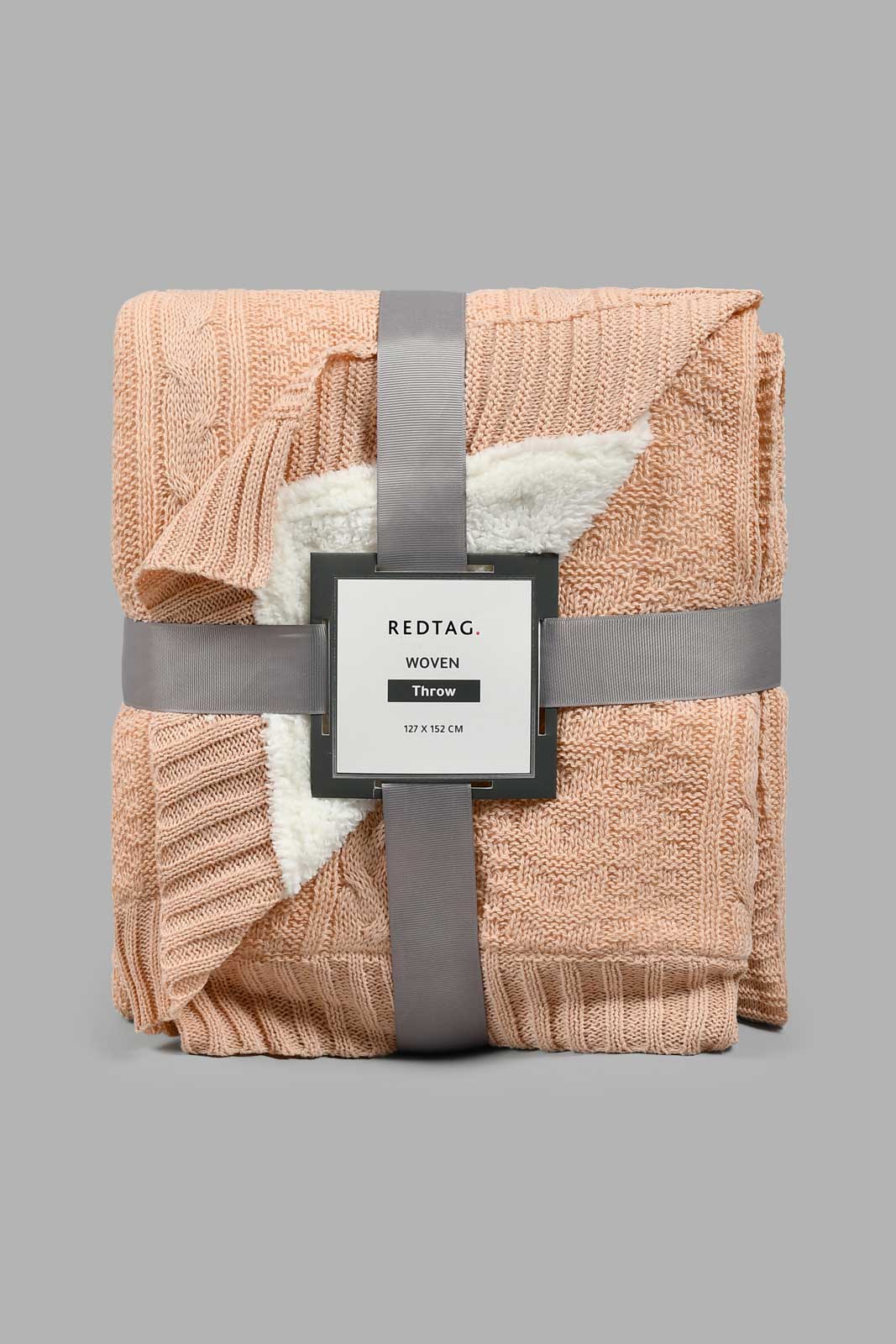 Redtag-Pale-Knit/-Sherpa-Reversible-Throw-Throws-Home-Bedroom-