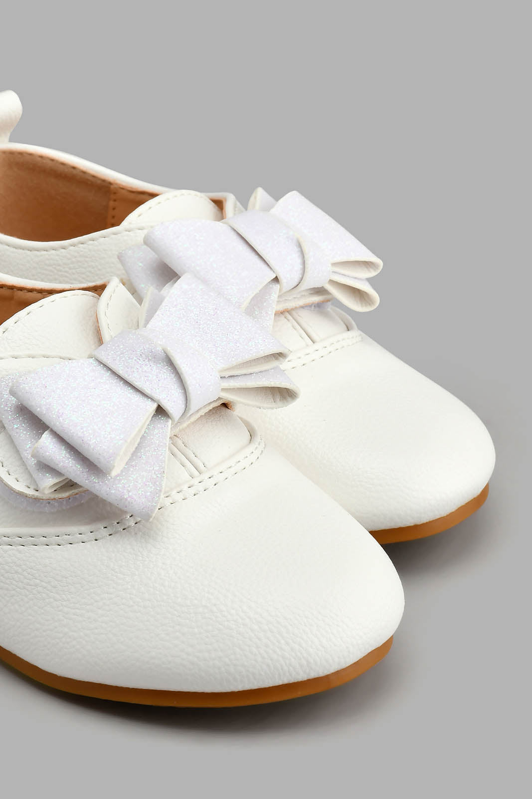 Redtag-White-Bow-Trim-Brogue-Colour:White,-Filter:Girls-Footwear-(1-to-3-Yrs),-ING-Casual-Shoes,-New-In,-New-In-ING-FOO,-Non-Sale,-S22A,-Section:Kidswear-Infant-Girls-1 to 3 Years
