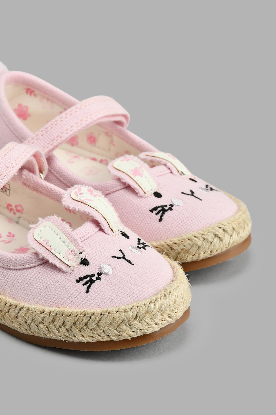 Redtag-Pale-Pink-Bunny-Espadrilles-Colour:Pink,-Filter:Girls-Footwear-(1-to-3-Yrs),-ING-Casual-Shoes,-New-In,-New-In-ING-FOO,-Non-Sale,-S22A,-Section:Kidswear-Infant-Girls-1 to 3 Years