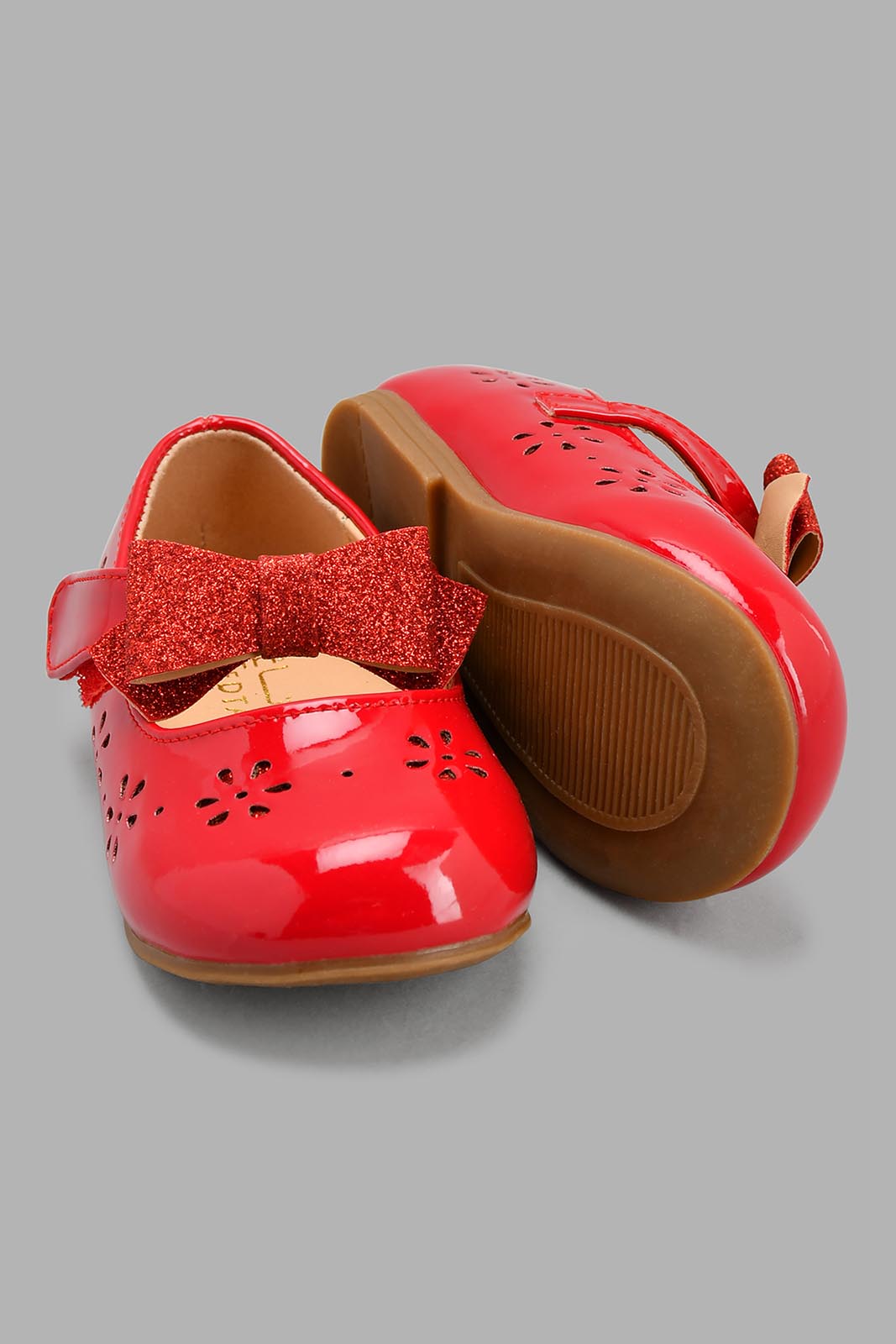 Redtag-Red-Bow-Trim-Ballerina-Ballerinas-Infant-Girls-1 to 3 Years