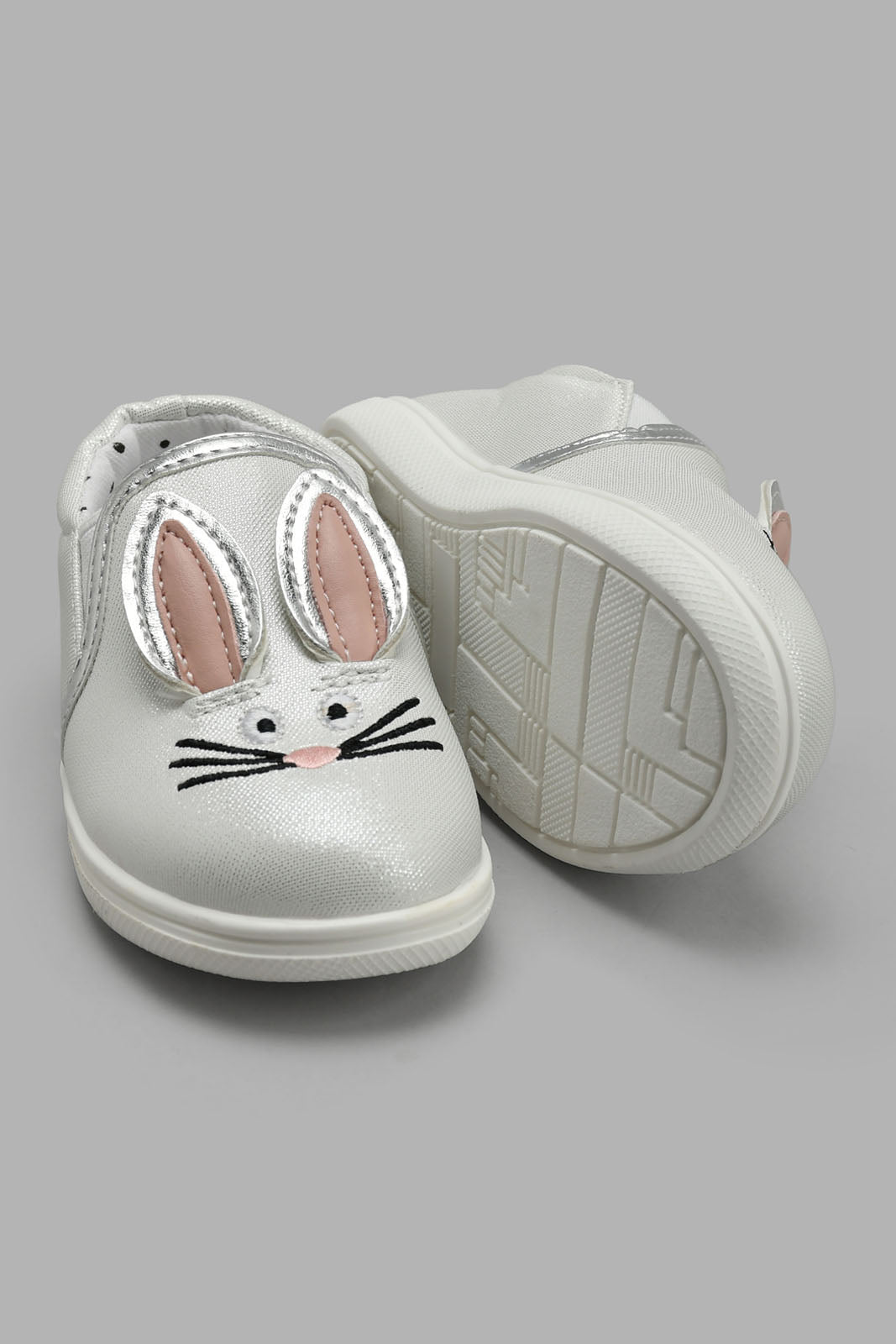 Redtag-White-Bunny-Plimsolls-Plimsolls-Infant-Girls-1 to 3 Years