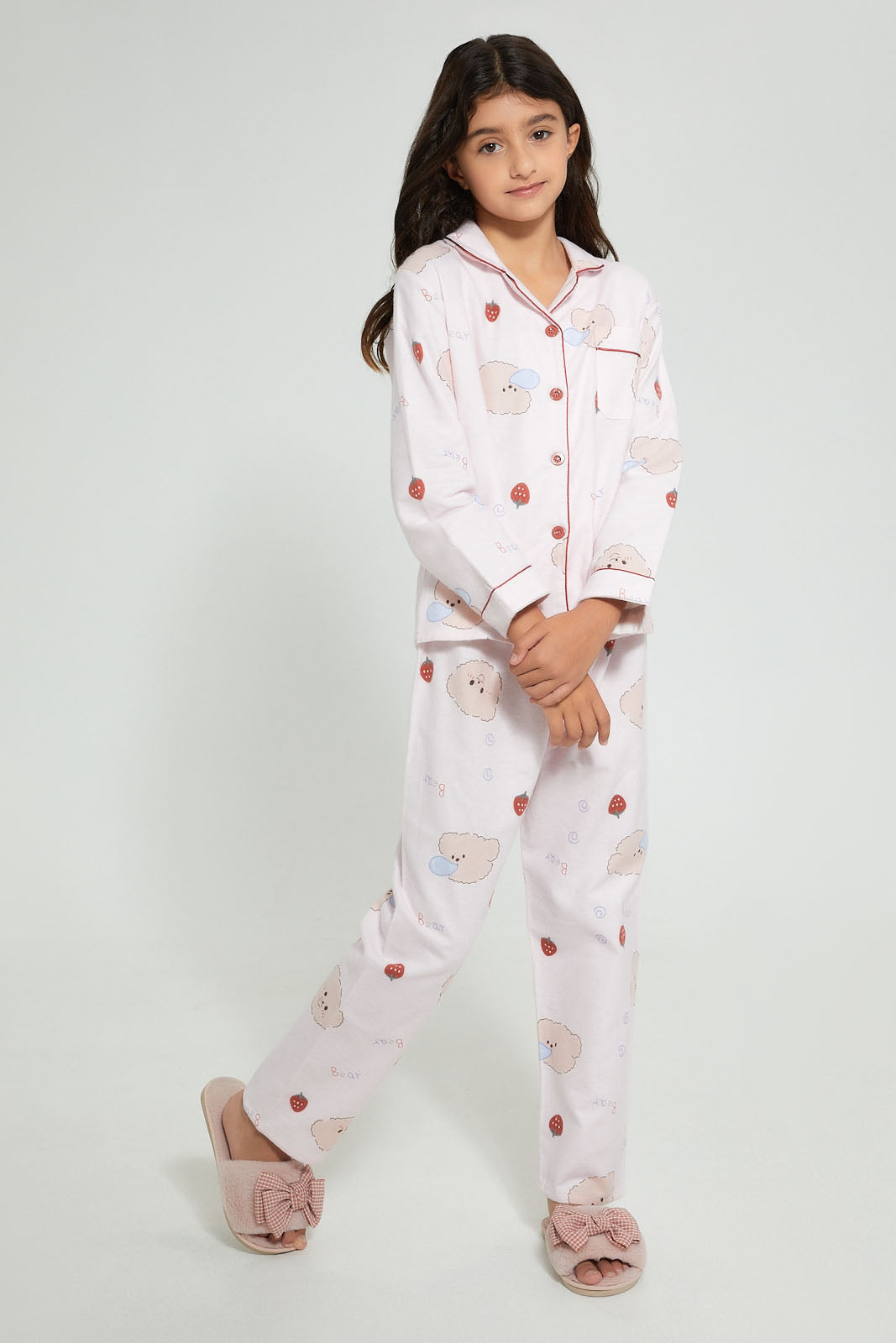 Redtag-Flannel-Pajama-Sets-Pyjama-Sets-Senior-Girls-9 to 14 Years