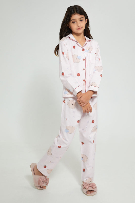 Redtag-Flannel-Pajama-Sets-Pyjama-Sets-Senior-Girls-9 to 14 Years