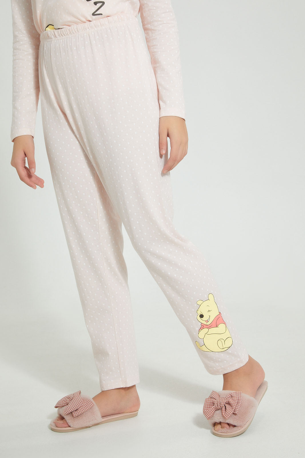 Redtag-Pink-Polka-Dots-Winne-The-Pooh-Pajama-Sets-Pyjama-Sets-Senior-Girls-9 to 14 Years
