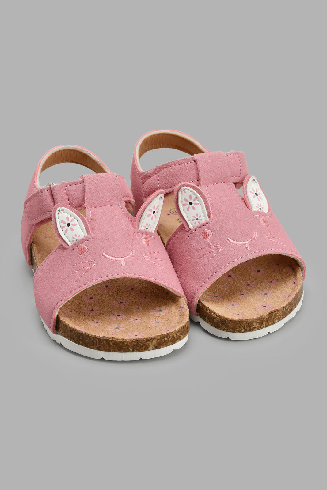 Redtag-Pink-Bunny-Cork-Sandal-Sandals-Infant-Girls-1 to 3 Years