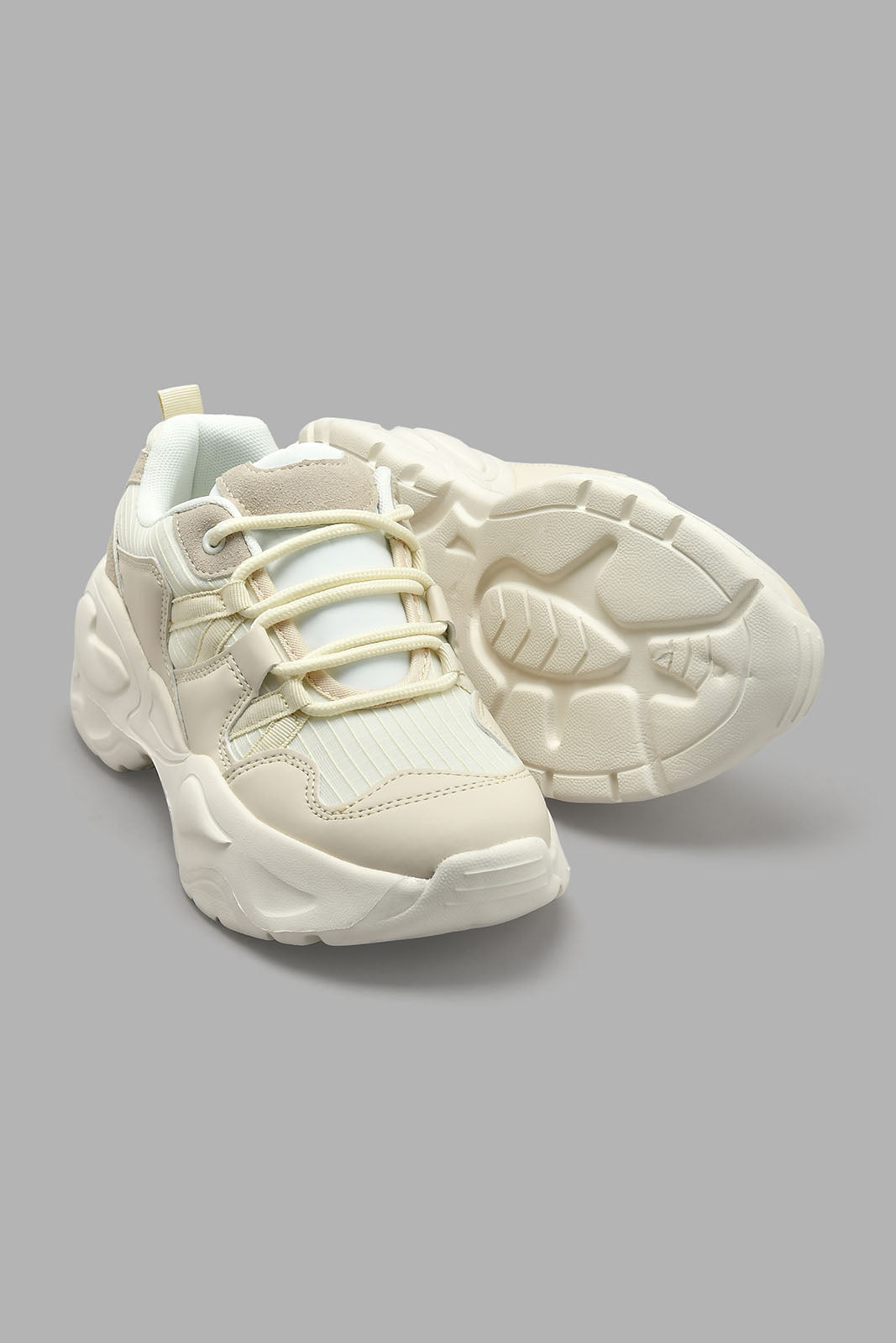 Redtag-Beige-Fabric-Combination-Sneaker-Sneakers-Women's-