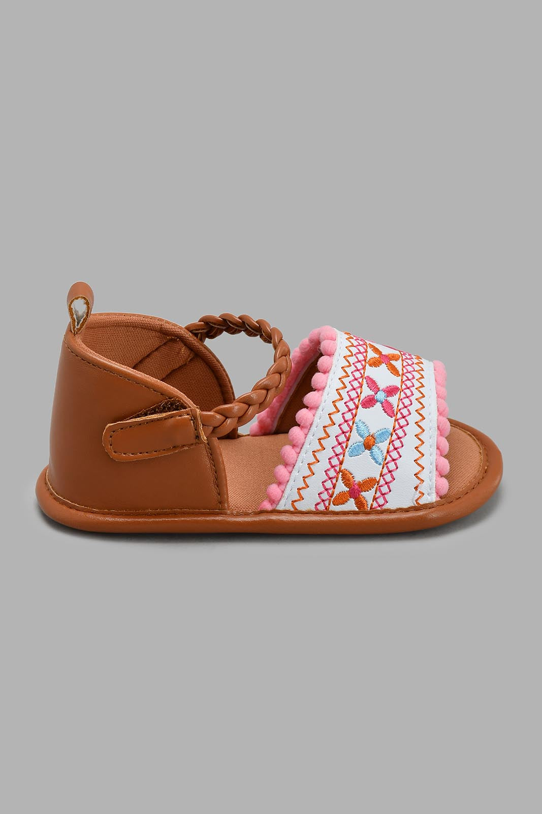 Redtag-Brown-Pram-Shoe-Pumps-Baby-0 to 18 Months