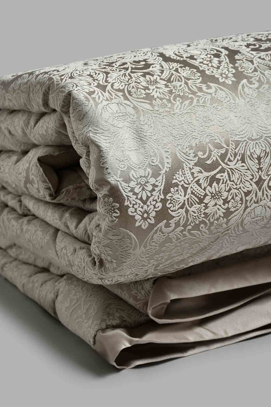 Redtag-Beige-Jacquard-7-Piece-Comforter-Set-(King-Size)-Comforters-Home-Bedroom-