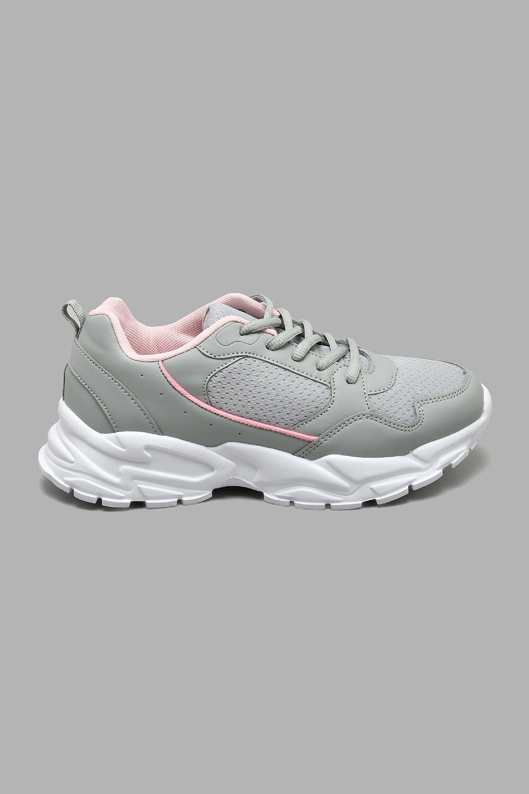 Redtag-Grey-Chunky-Lace-Up-Colour:Grey,-Filter:Women's-Footwear,-New-In,-New-In-Women-FOO,-Non-Sale,-S22A,-Section:Women,-Women-Trainers-Women's-