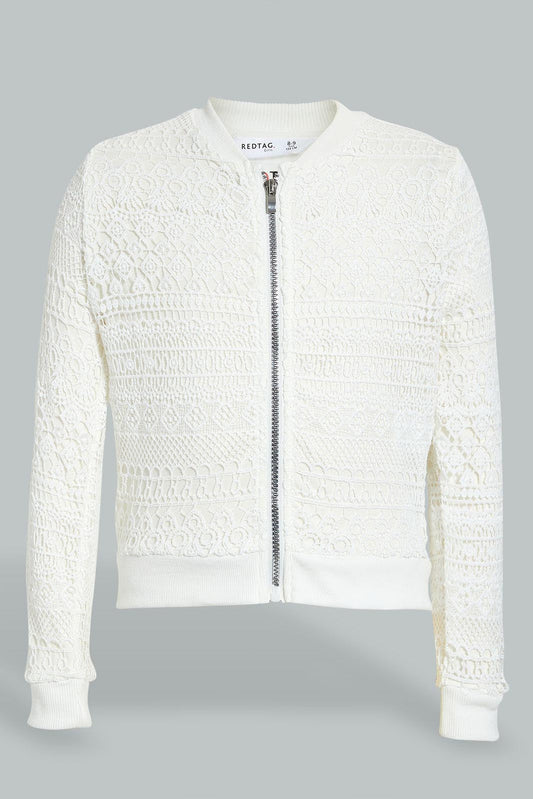 Redtag-Lace-Bomber-Jacket-Jackets-Senior-Girls-9 to 14 Years