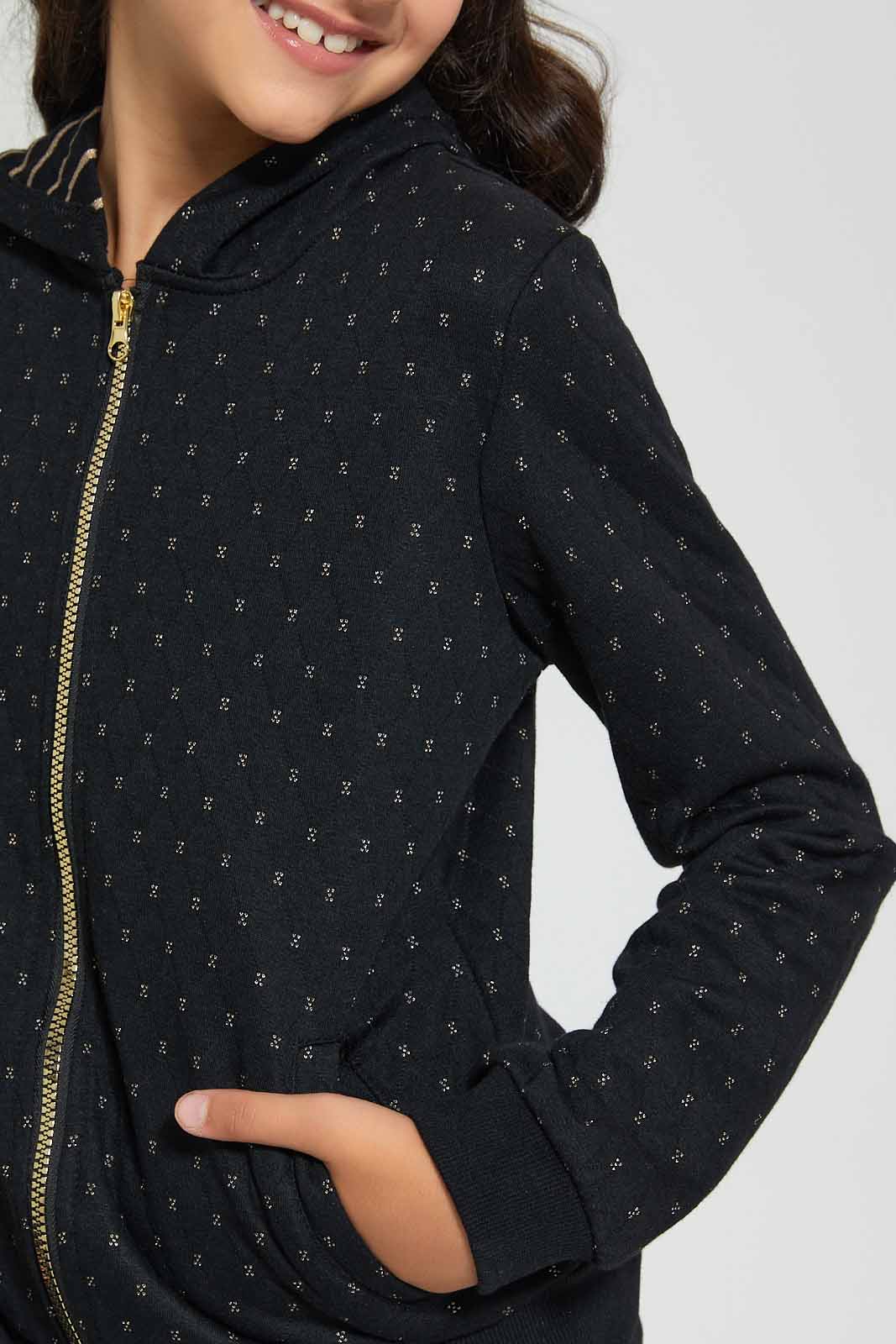 Redtag-Quilted-Bomber-Jacket-With-Hood-Jackets-Senior-Girls-9 to 14 Years