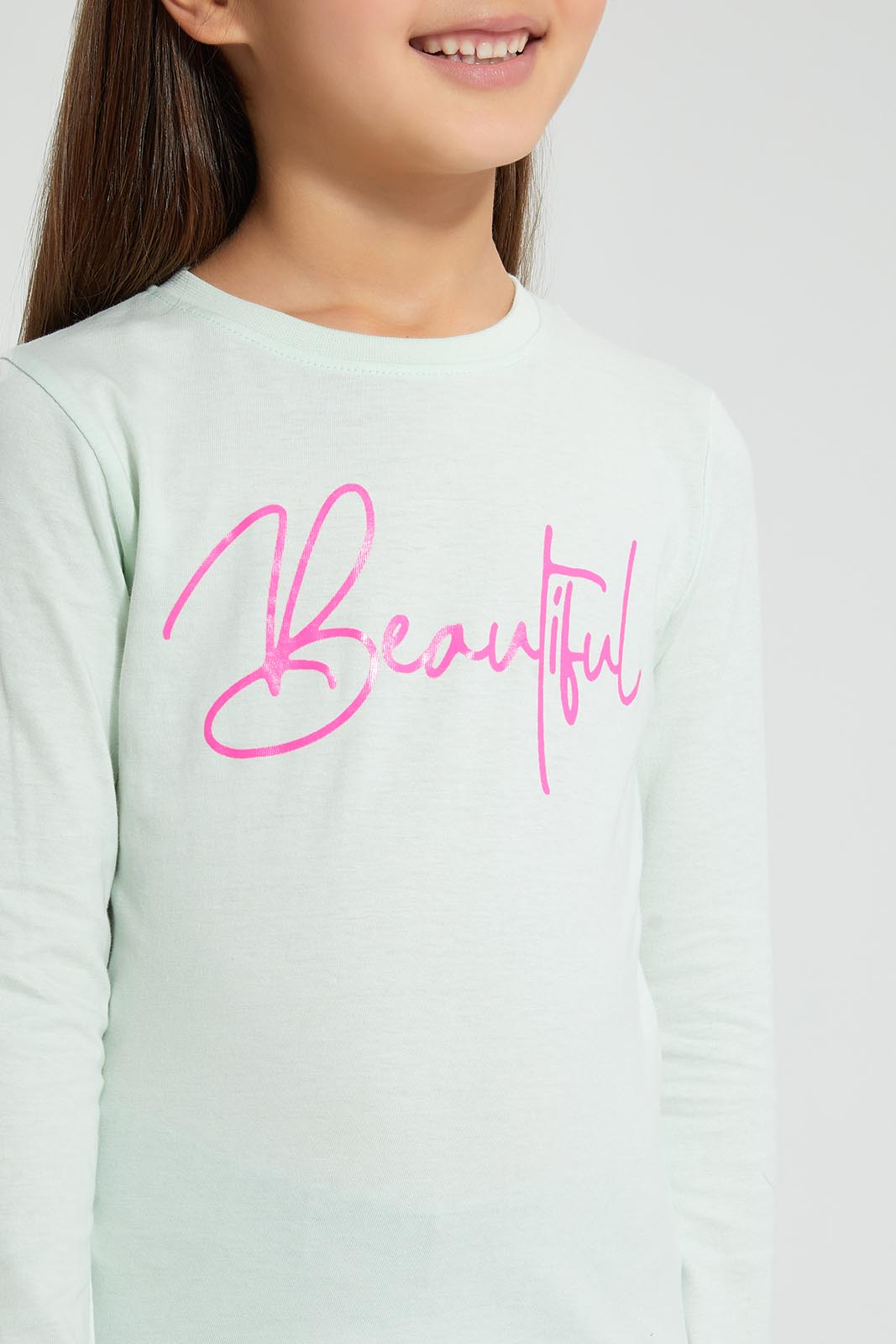 Redtag-Burgundy-Slogan-T-Shirt-Graphic-Prints-Girls-2 to 8 Years
