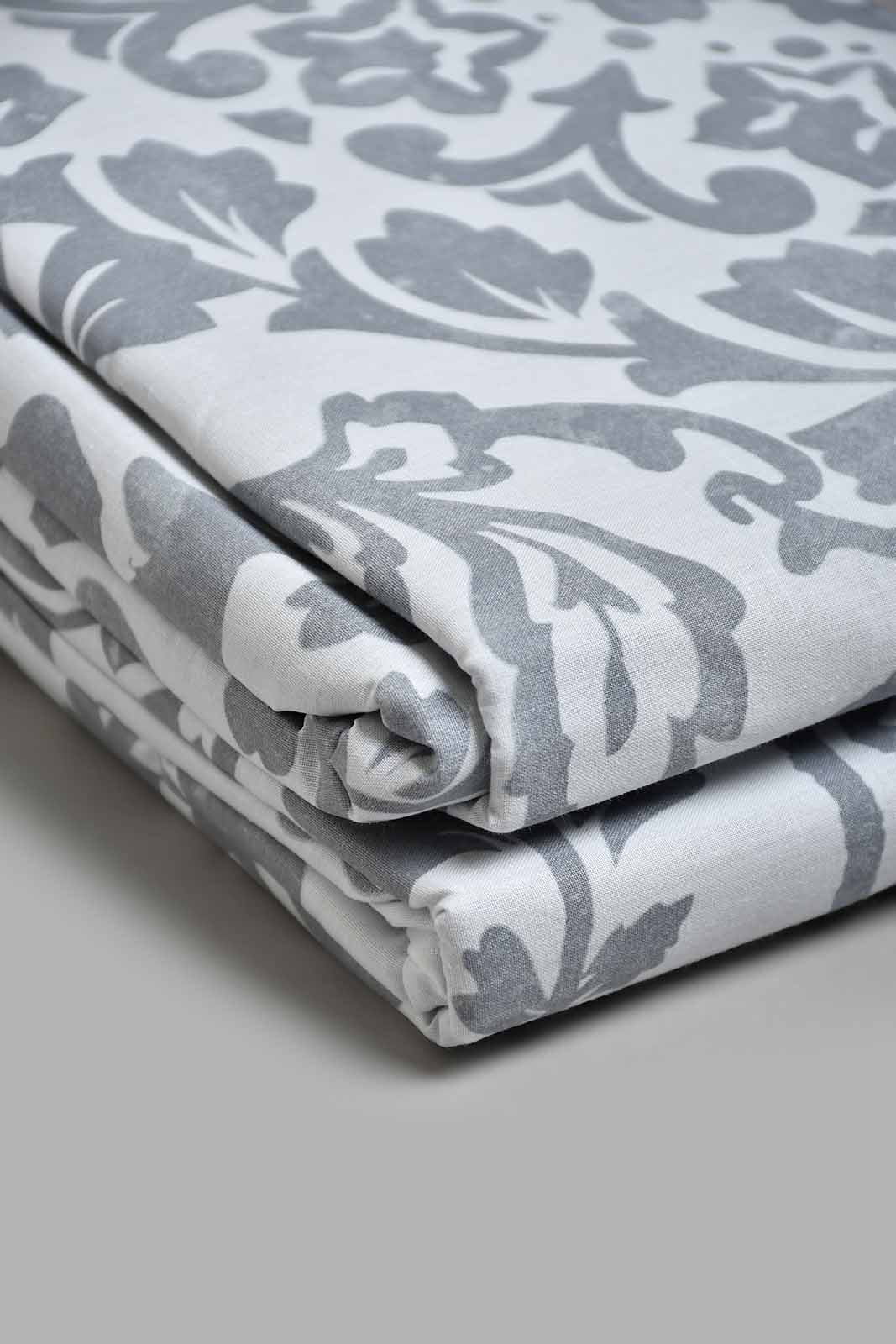 Redtag-Grey-Floral-Print-Reversible-3-Piece-Duvet-Cover-Set-(King-Size)-Duvet-Covers-Home-Bedroom-
