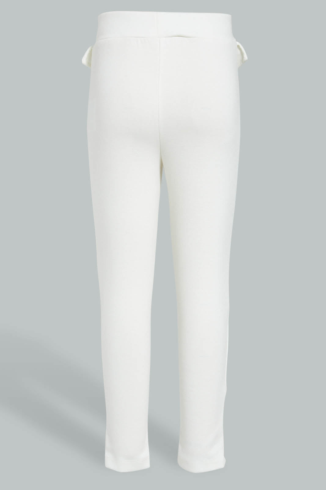 Redtag-Cream-Buttoned-Ponte-Jegging-Jeggings-Girls-2 to 8 Years