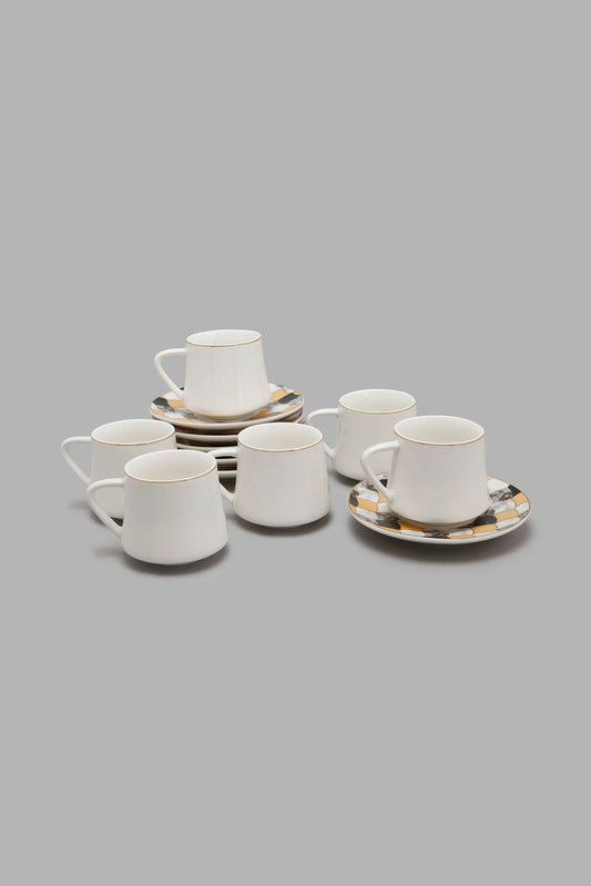 Redtag-Blue-Geometric-Espresso-(12-Piece)-Colour:Blue,-Filter:Home-Dining,-HMW-DIN-Crockery-Sets,-New-In,-New-In-HMW-DIN,-Non-Sale,-S22A,-Section:Homewares-Home-Dining-
