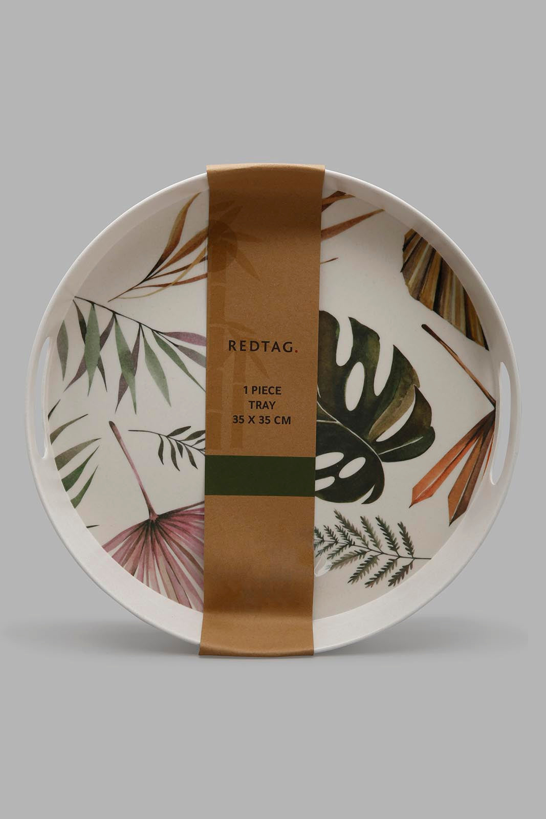 Redtag-Multicolour-Lefe-Bamboo-Round-Tray-Trays-Home-Dining-0