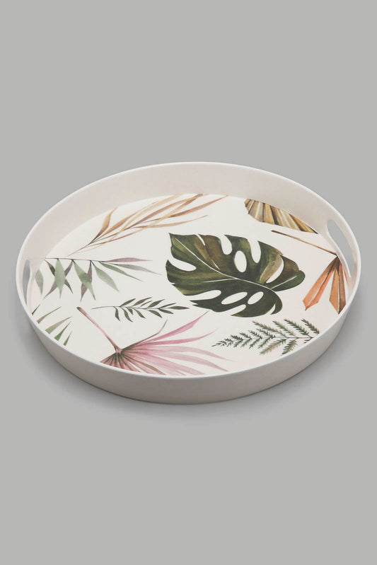 Redtag-Multicolour-Lefe-Bamboo-Round-Tray-Trays-Home-Dining-0