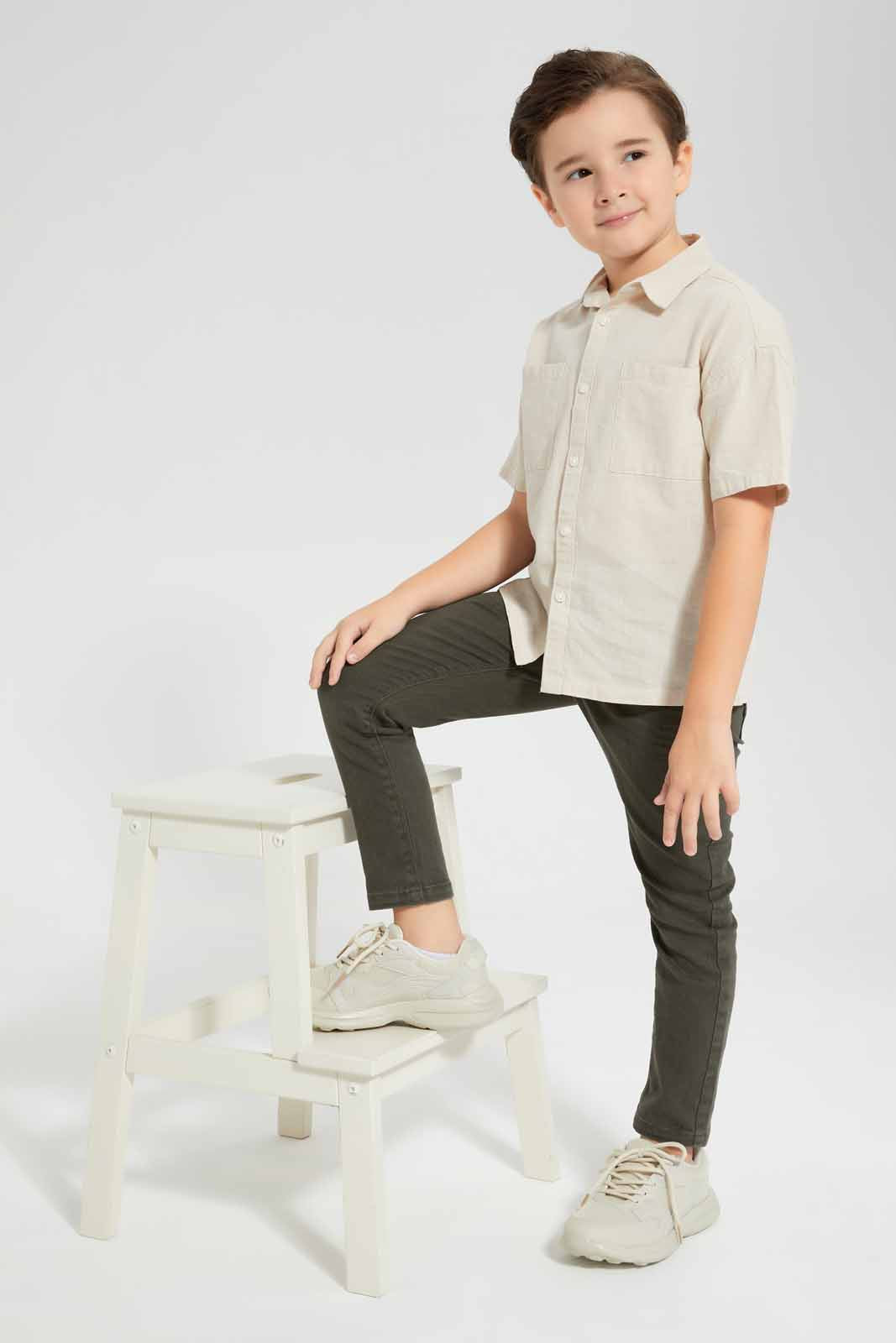 Redtag-Olive-5-Pkt-Coloured-Denim-Jean-BOY-Jeans,-Category:Jeans,-Colour:Dark-Green,-Deals:Sale,-Filter:Boys-(2-to-8-Yrs),-S22A,-Sale,-Sale-BOY-APL,-Section:Kidswear--