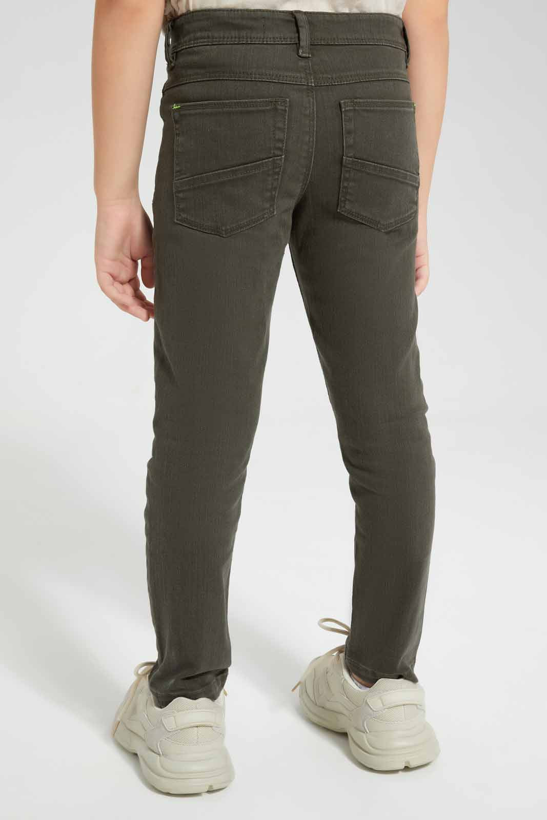 Redtag-Olive-5-Pkt-Coloured-Denim-Jean-BOY-Jeans,-Category:Jeans,-Colour:Dark-Green,-Deals:Sale,-Filter:Boys-(2-to-8-Yrs),-S22A,-Sale,-Sale-BOY-APL,-Section:Kidswear--