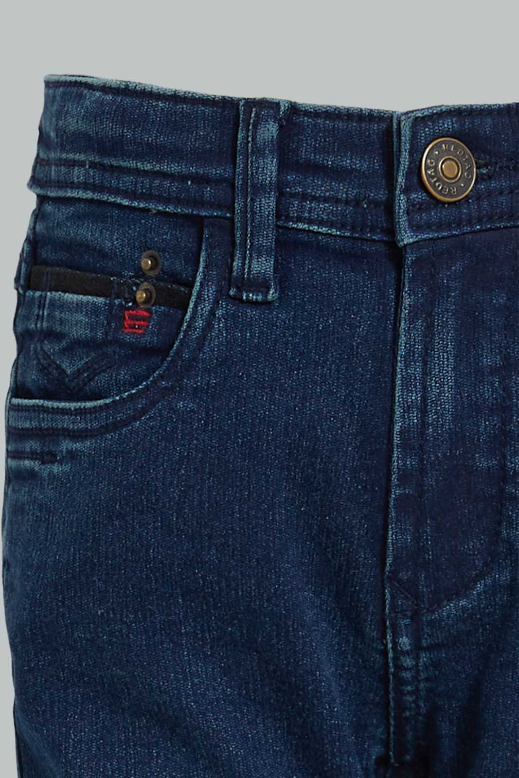 Redtag-Dark-Wash-Corduroy-Jean-Jeans-Pull-On-Boys-2 to 8 Years