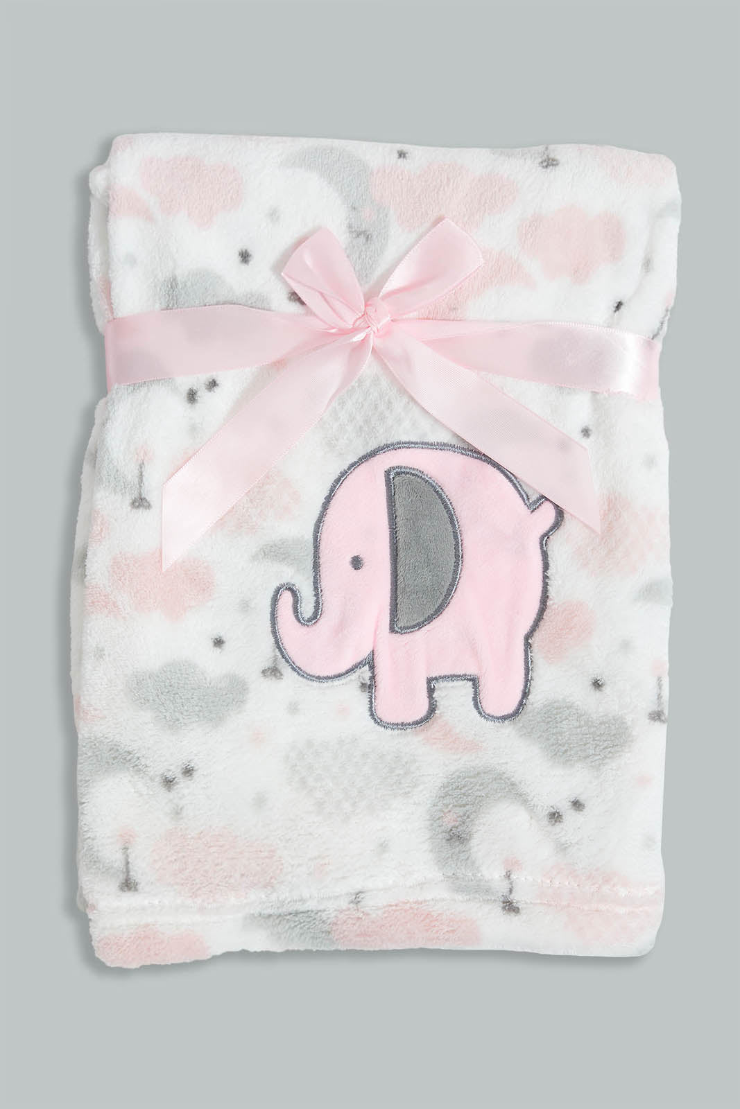 Redtag-Pink-Elephant-Fluffy-Blanket-Baby-Blankets-Baby-0 to 12 Months