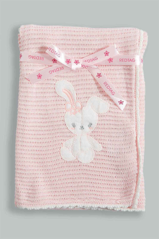 Redtag-White-Sweater-Blanket-Baby-Blankets-Baby-0 to 12 Months