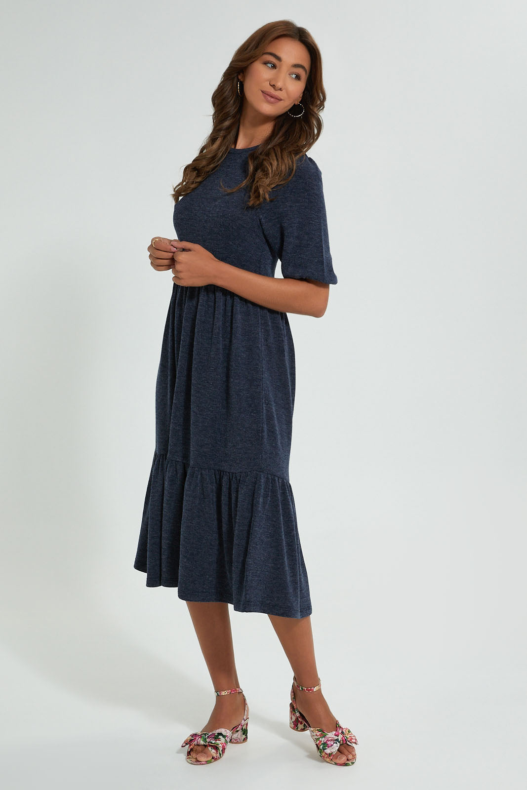 Redtag-Navy-Tiered-Dress-Dresses-Women's-0