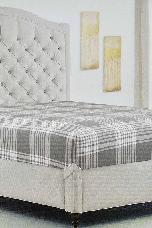 Redtag-Grey-Stripe-Printed-Fitted-Sheet(Super-King-Size)-Fitted-Sheets-Home-Bedroom-