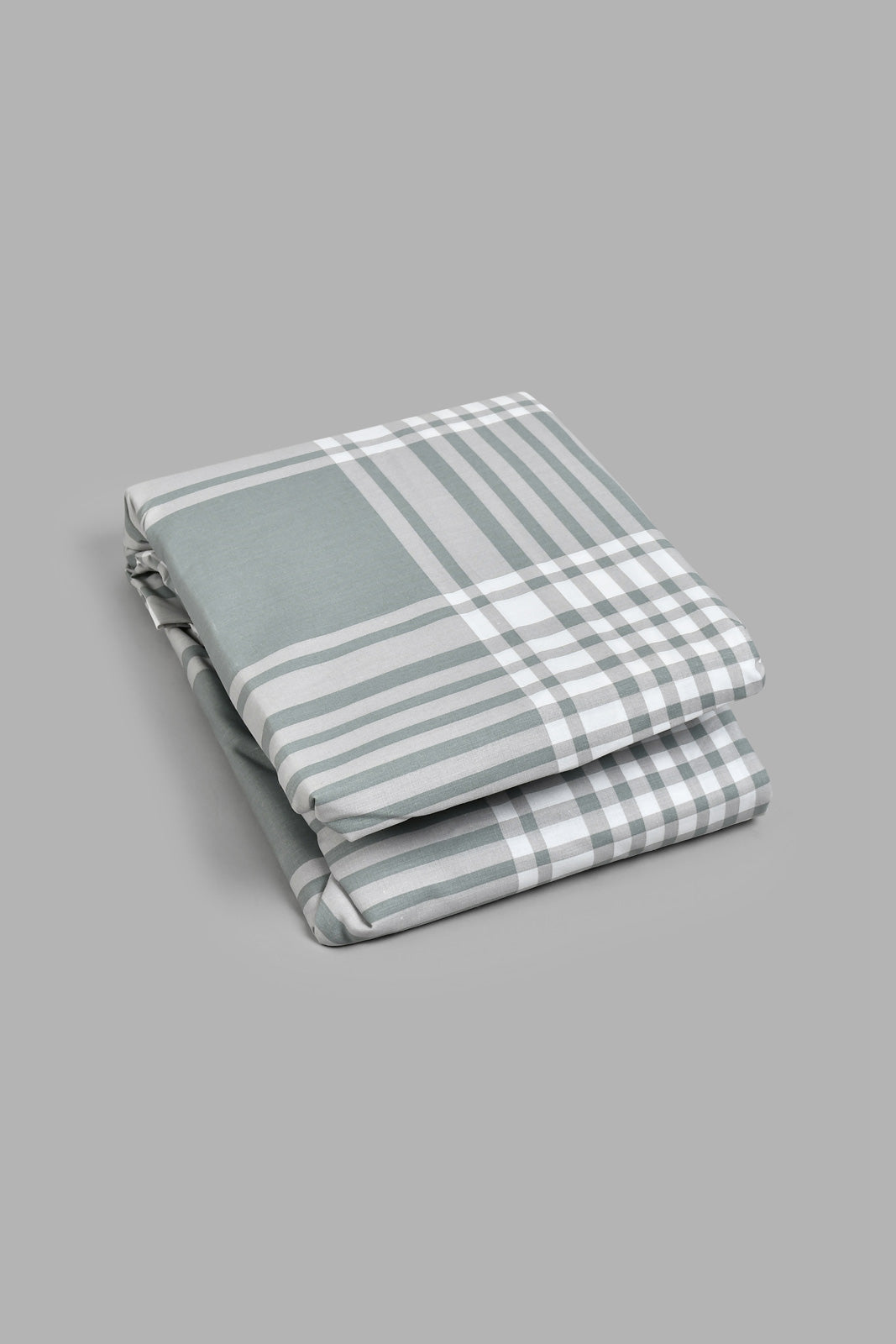 Redtag-Grey-Stripe-Printed-Fitted-Sheet(Super-King-Size)-Fitted-Sheets-Home-Bedroom-