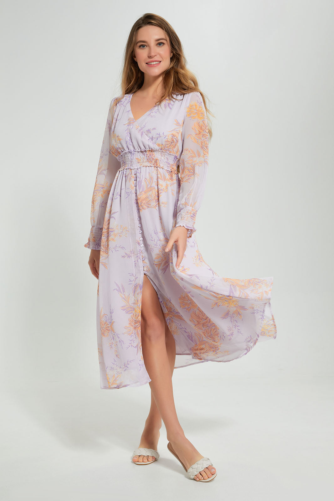 Redtag-Floral-Print-Wrap-Midi-Dress-Dresses-Women's-