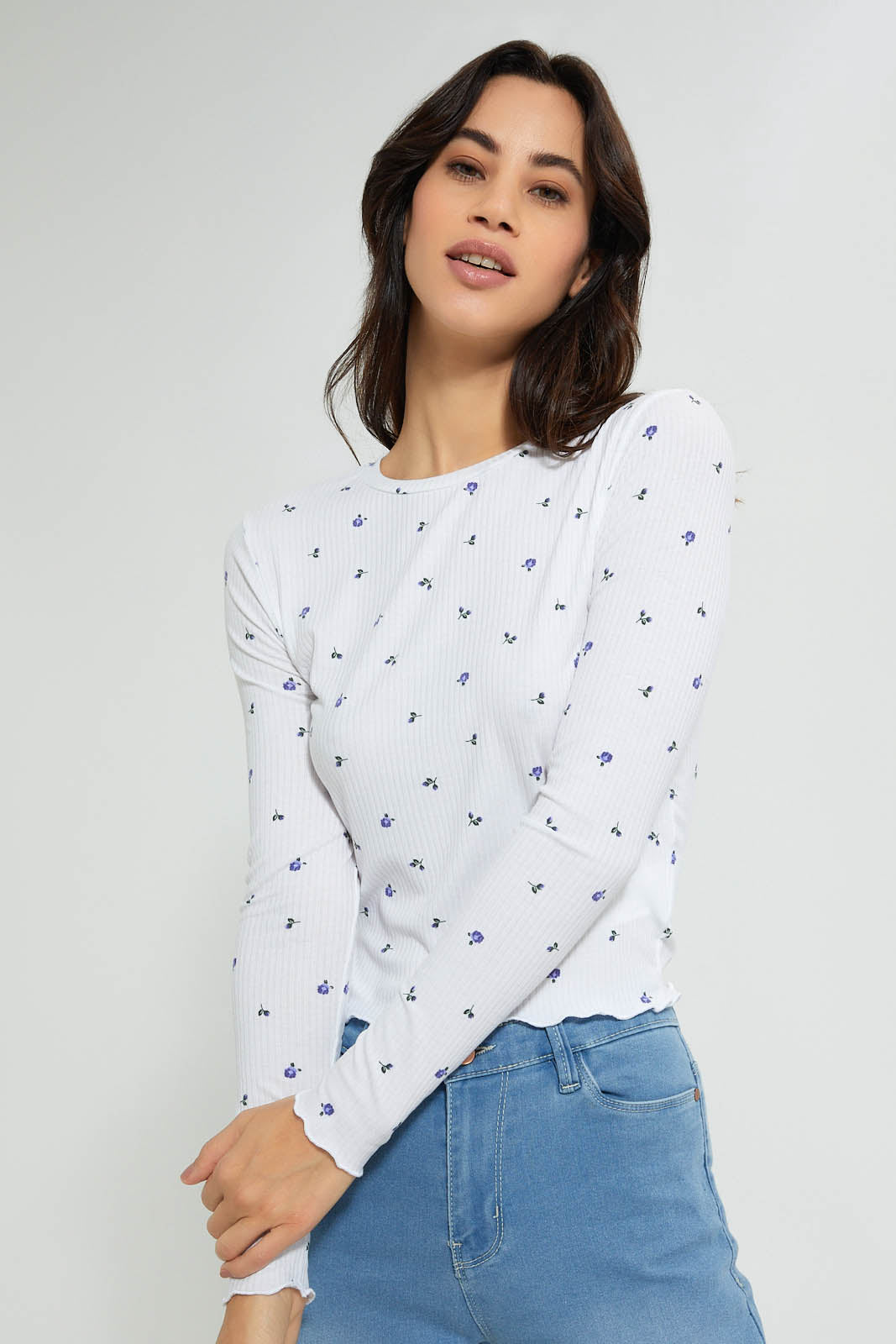 Redtag-White-Rib-Allover-Printed-Long-Sleeve-T-Shirt-Active-Tees-Women's-