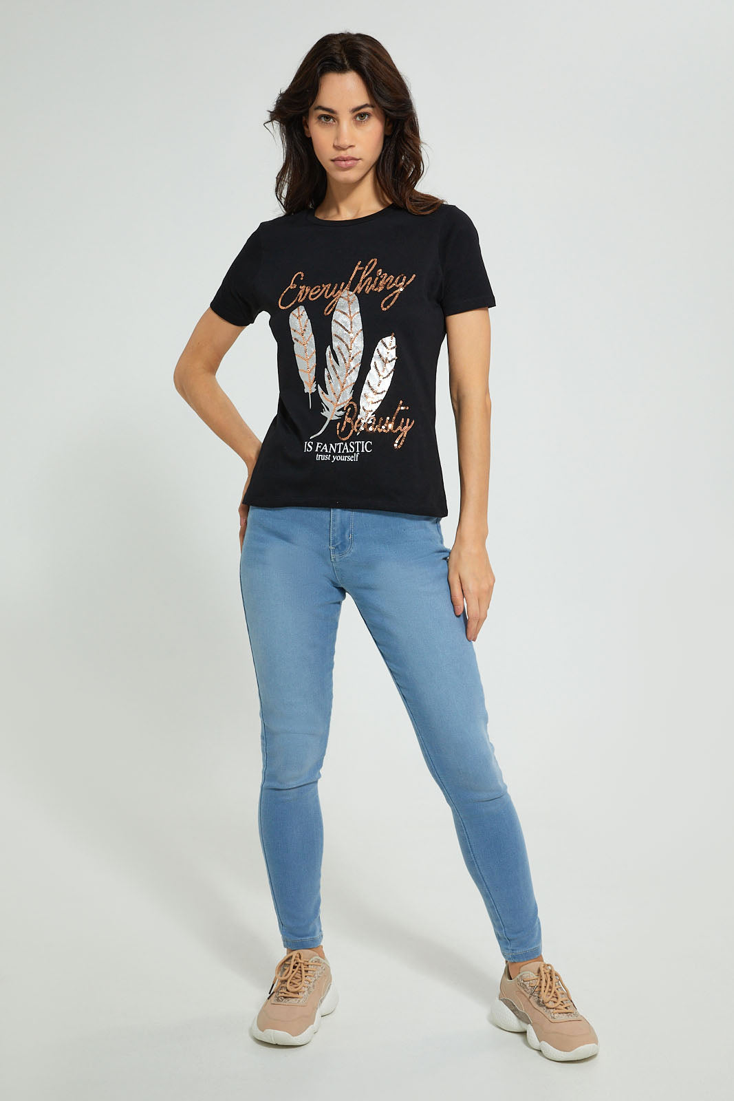 Redtag-Black-Photographic-Print-T-Shirt-Active-Tees-Women's-