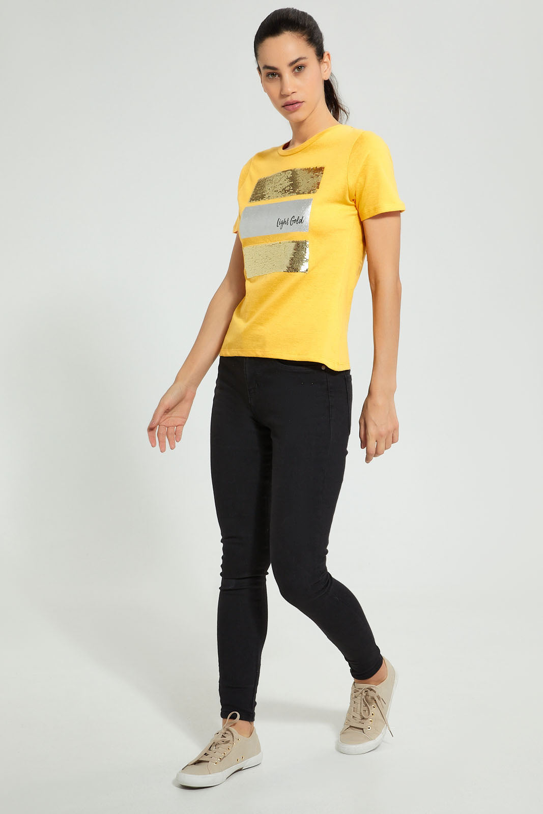 Yellow Embellished T-Shirt