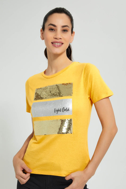 Yellow Embellished T-Shirt