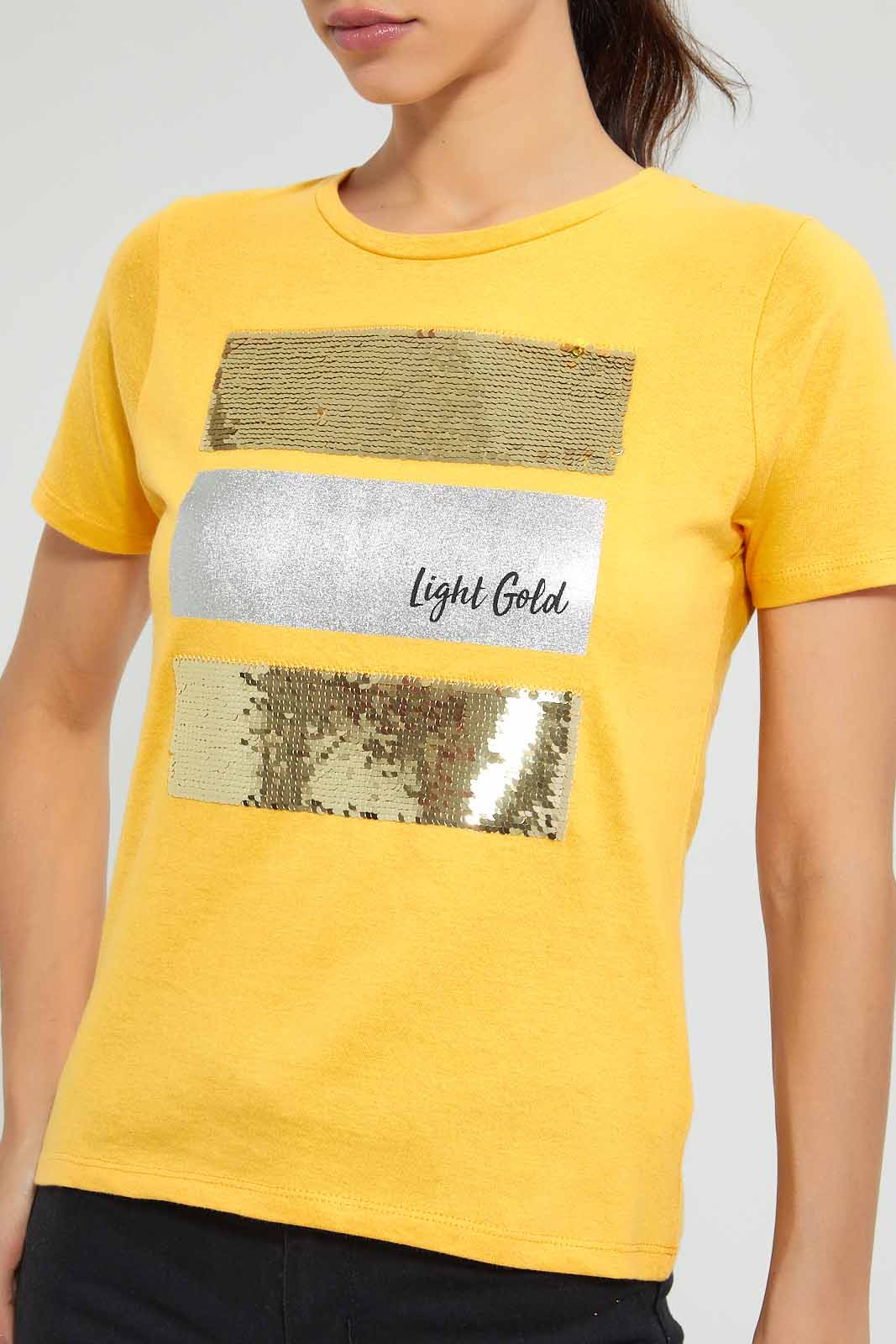 Yellow Embellished T-Shirt