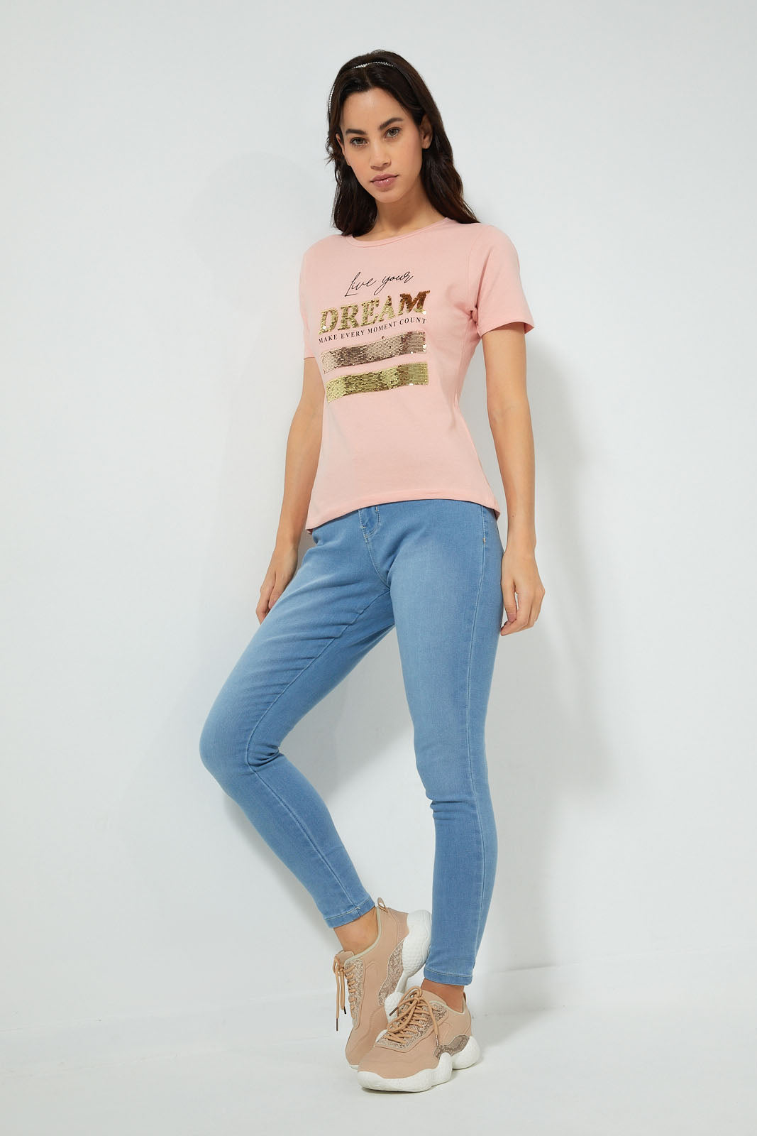 Pink Embellished T-Shirt