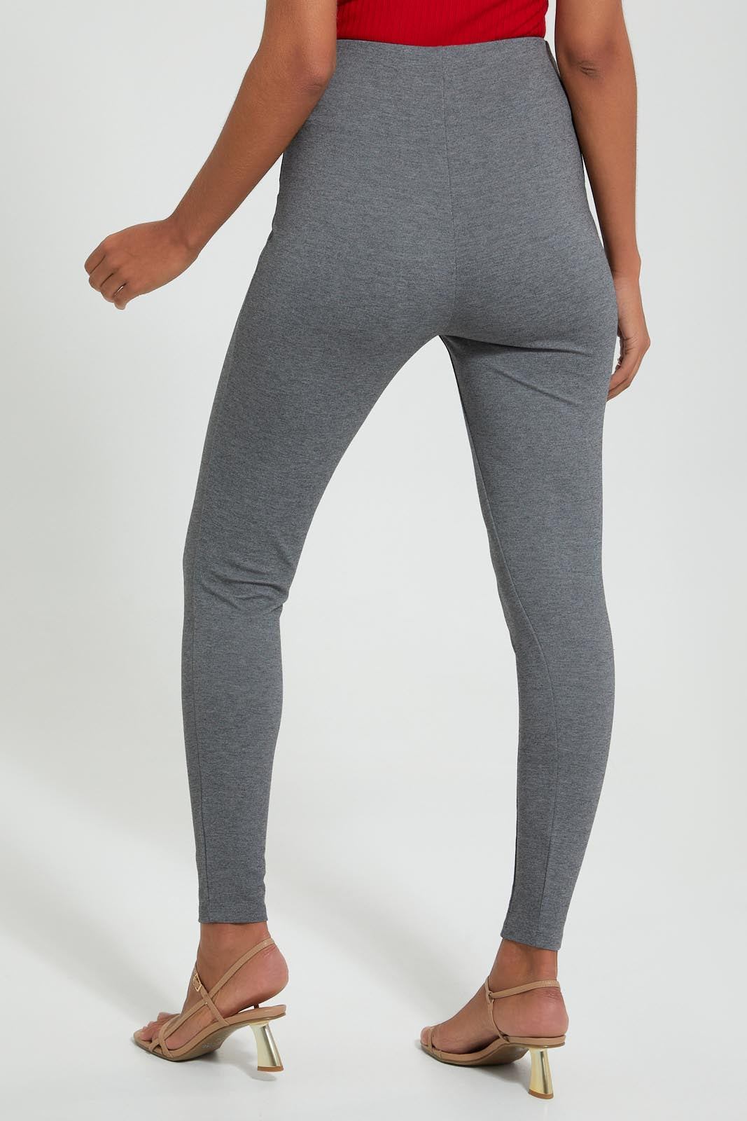 Redtag-Grey-Ponte-Buttons-Side-Legging-Leggings-Women's-0