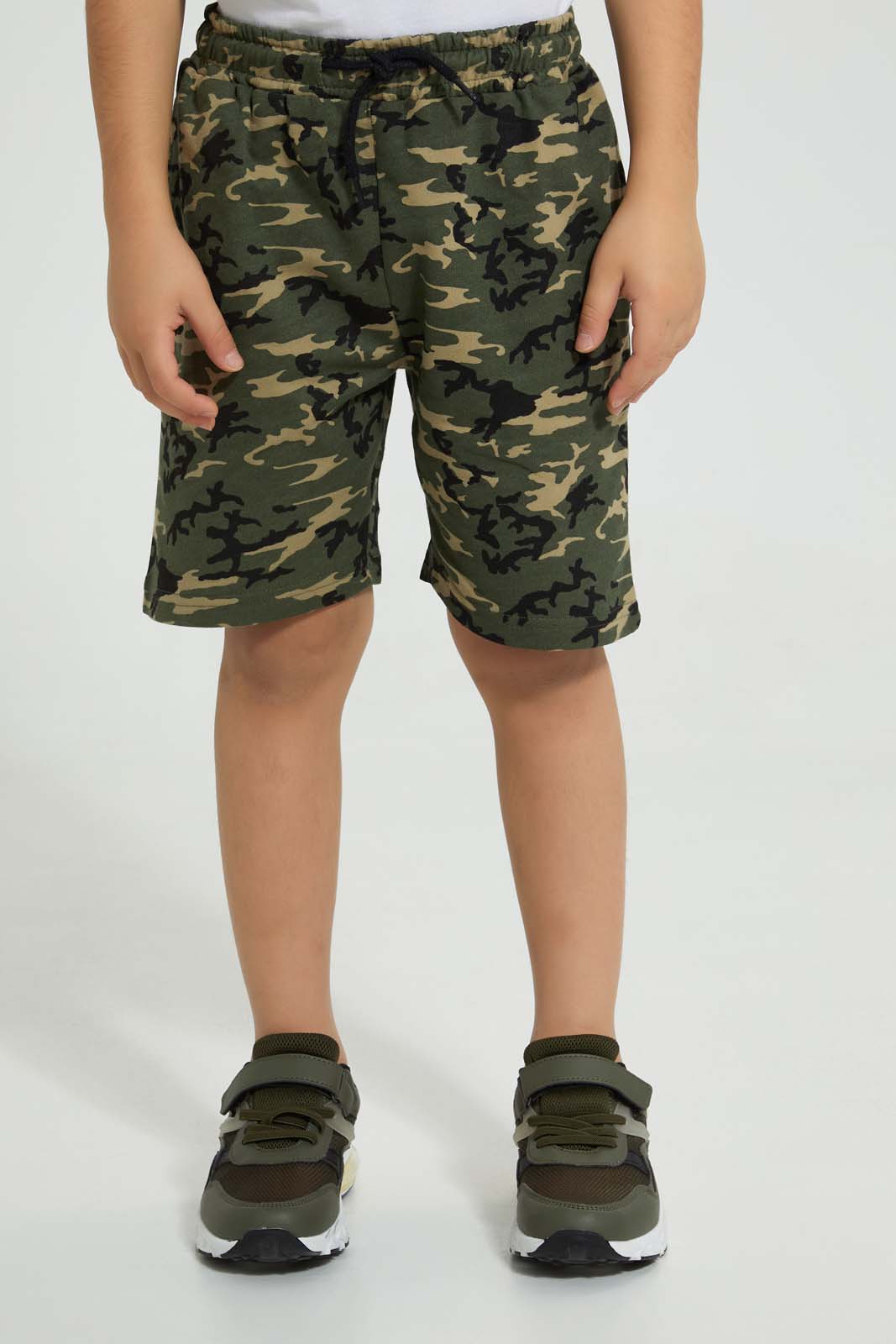 Redtag-Green-Little-Dude-Print-Cut-N-Sew-Shorts-Set-Sets-Boys-2 to 8 Years