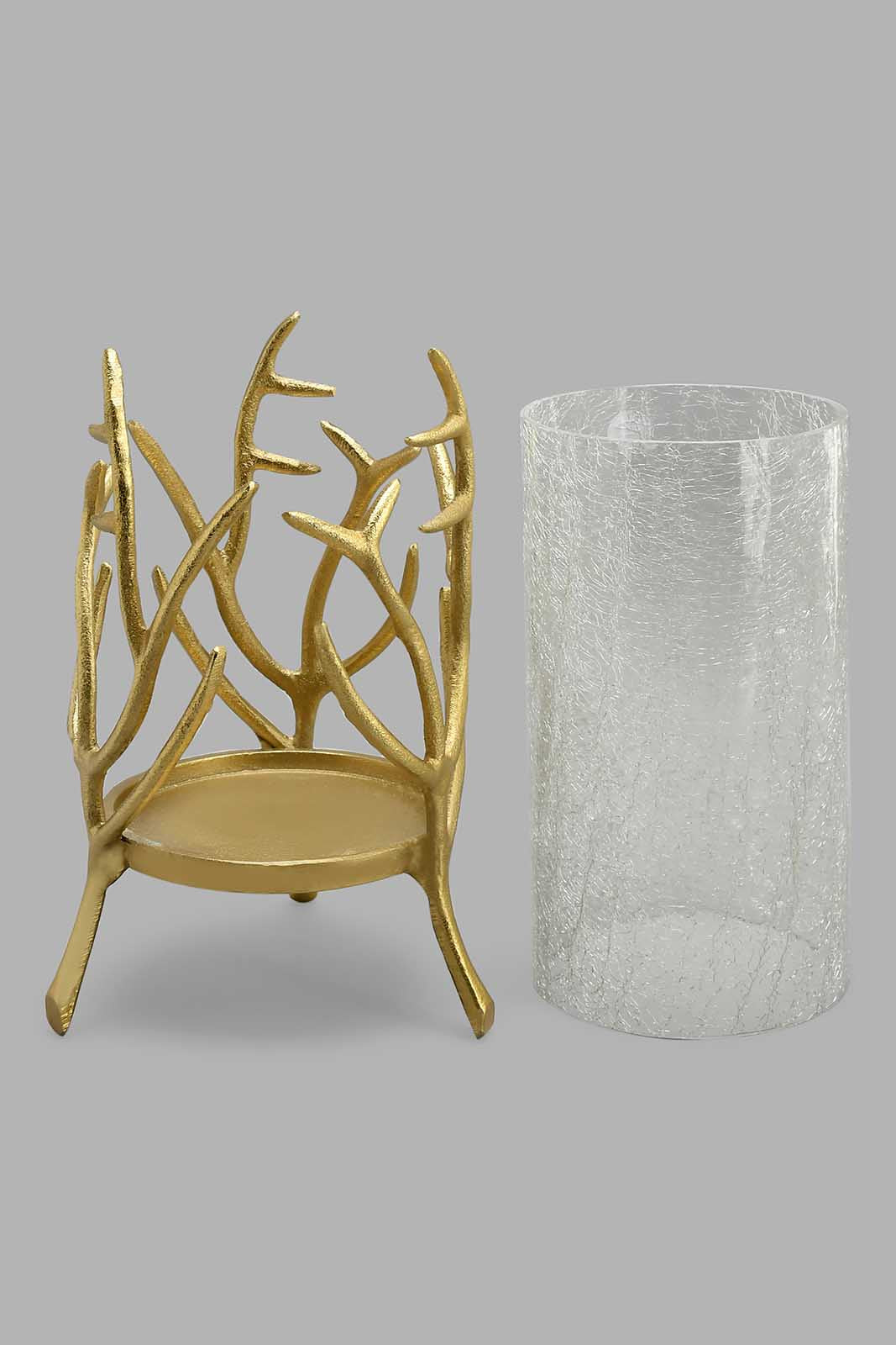 Redtag-Gold-Metal-&-Glass-Decorative-Hurricane-Bowls-Home-Decor-
